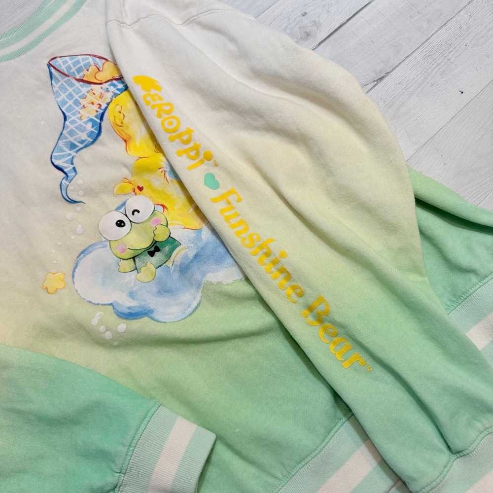 Sanrio Hello Kitty Care Bears Sweater Women Large Green Keroppi Graphic - Picture 4 of 9